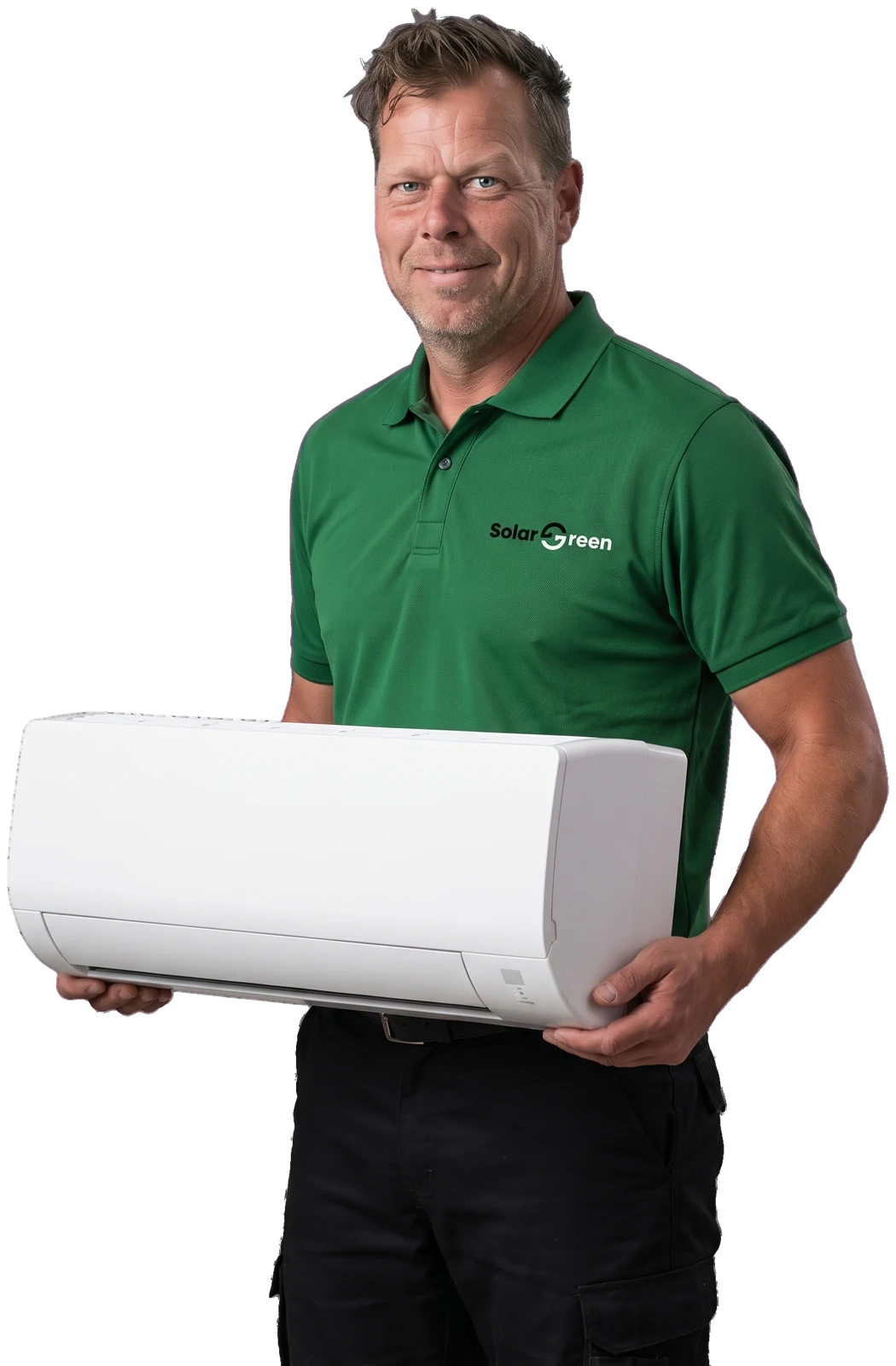 Monteur van Solar Green met een airco-binnenunit