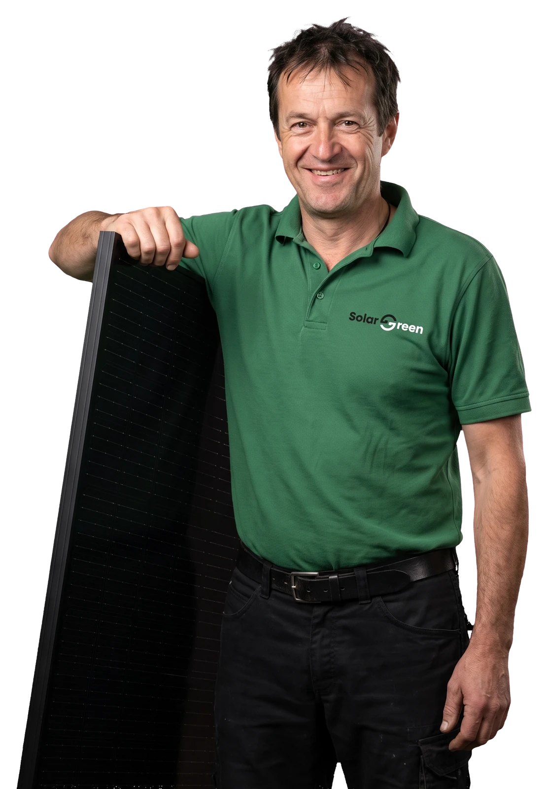 Monteur van Solar Green met een zonnepaneel